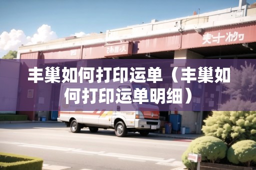 豐巢如何打印運單（豐巢如何打印運單明細(xì)）