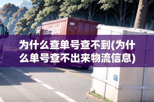 為什么查單號查不到(為什么單號查不出來物流信息) 為什么查單號查不到(為什么單號查不出來物流信息)