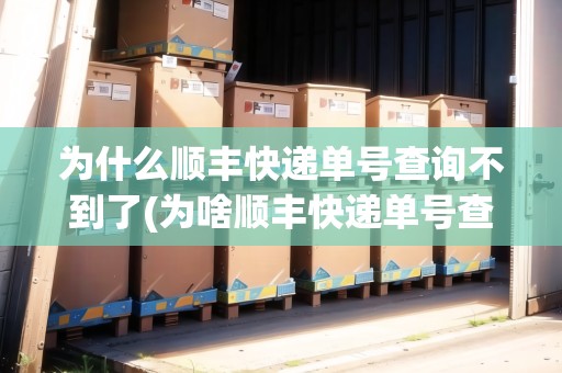 為什么順豐快遞單號查詢不到了(為啥順豐快遞單號查詢查不到信息)
