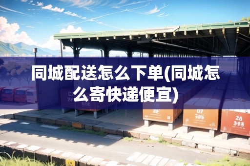 同城配送怎么下單(同城怎么寄快遞便宜)