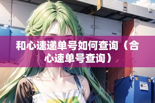 和心速遞單號如何查詢（合心速單號查詢）