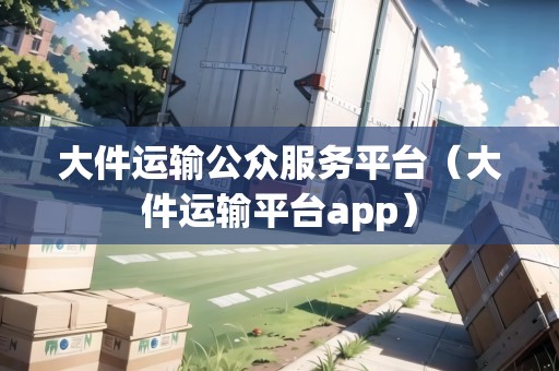 大件運輸公眾服務(wù)平臺（大件運輸平臺app）