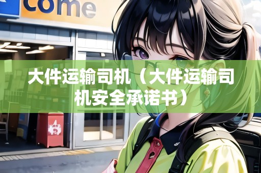 大件運(yùn)輸司機(jī)（大件運(yùn)輸司機(jī)安全承諾書）