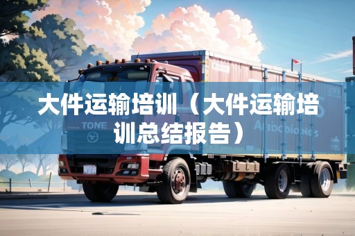 大件運輸培訓（大件運輸培訓總結(jié)報告）