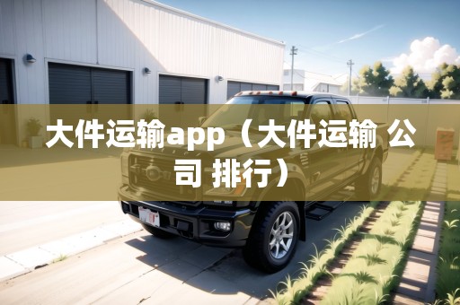 大件運輸app（大件運輸 公司 排行）