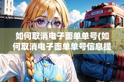 如何取消電子面單單號(如何取消電子面單單號信息提醒)