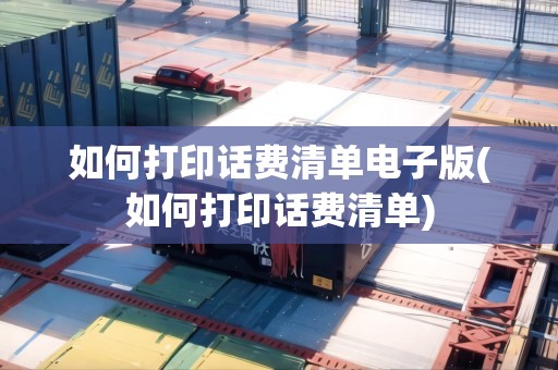 如何打印話費清單電子版(如何打印話費清單)