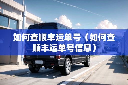 如何查順豐運(yùn)單號(hào)（如何查順豐運(yùn)單號(hào)信息）