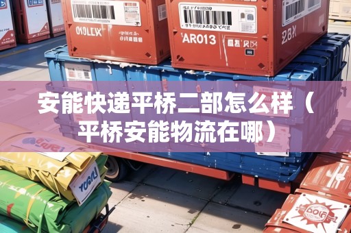 安能快遞平橋二部怎么樣（平橋安能物流在哪）