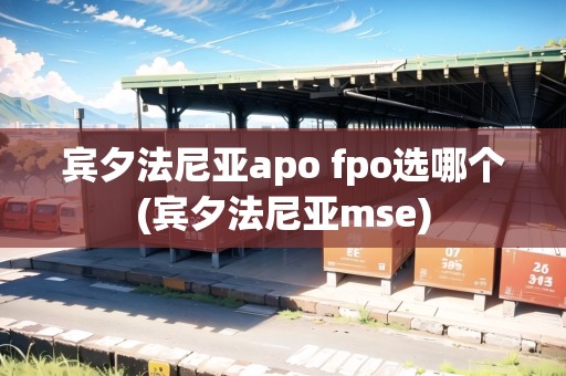 賓夕法尼亞apo fpo選哪個(賓夕法尼亞mse)