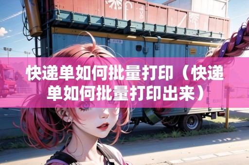 快遞單如何批量打?。爝f單如何批量打印出來）