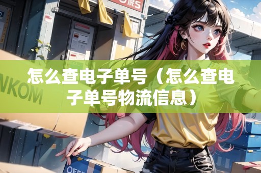怎么查電子單號（怎么查電子單號物流信息）