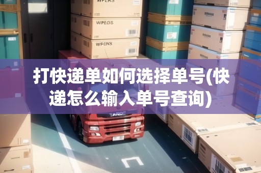 打快遞單如何選擇單號(快遞怎么輸入單號查詢)