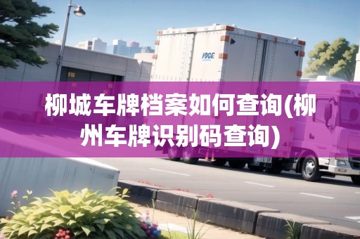柳城車牌檔案如何查詢(柳州車牌識別碼查詢) 柳城車牌檔案如何查詢(柳州車牌識別碼查詢)