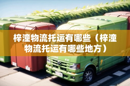 梓潼物流托運有哪些（梓潼物流托運有哪些地方）