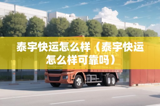 泰宇快運怎么樣（泰宇快運怎么樣可靠嗎）