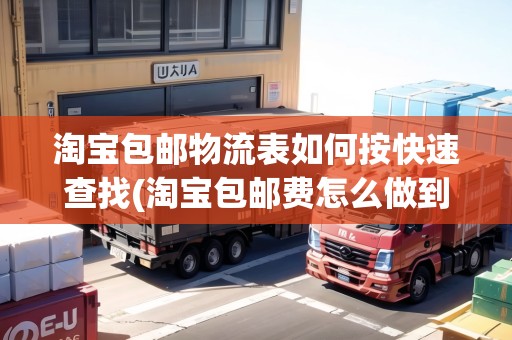 淘寶包郵物流表如何按快速查找(淘寶包郵費怎么做到的)