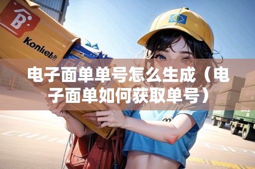 電子面單單號怎么生成（電子面單如何獲取單號）