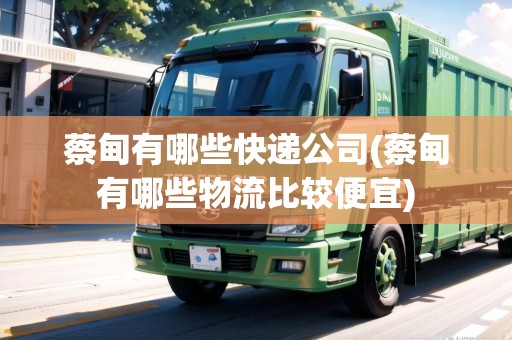 蔡甸有哪些快遞公司(蔡甸有哪些物流比較便宜)