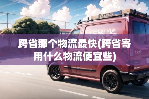 跨省那個(gè)物流最快(跨省寄用什么物流便宜些)