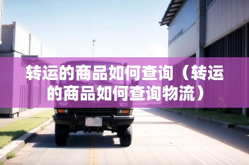 轉(zhuǎn)運的商品如何查詢（轉(zhuǎn)運的商品如何查詢物流）