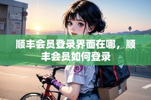 順豐會員登錄界面在哪，順豐會員如何登錄