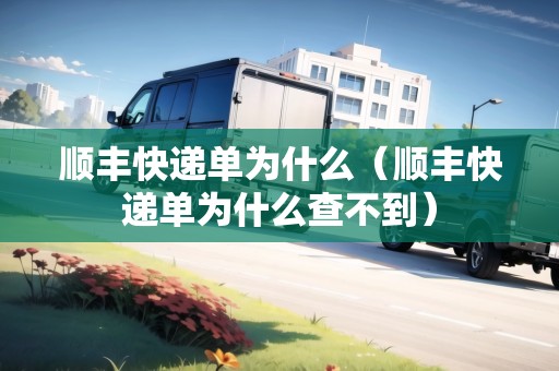 順豐快遞單為什么（順豐快遞單為什么查不到）