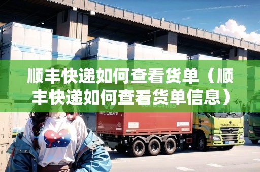 順豐快遞如何查看貨單（順豐快遞如何查看貨單信息）
