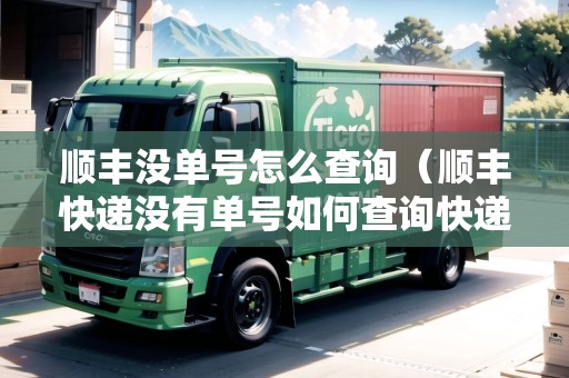 順豐沒單號怎么查詢（順豐快遞沒有單號如何查詢快遞到哪里了）