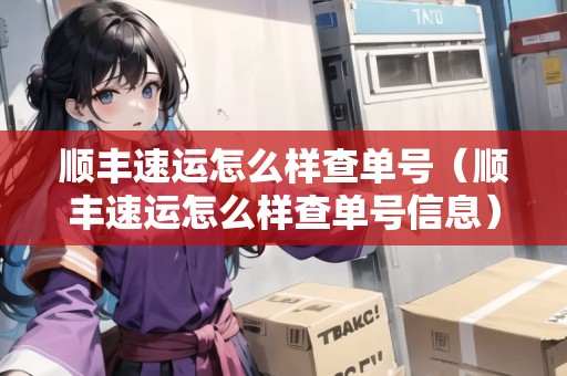 順豐速運怎么樣查單號（順豐速運怎么樣查單號信息）
